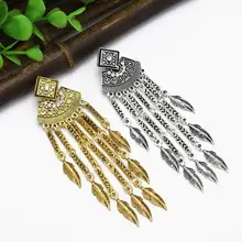 Trendy 2020 Boho Gold Long Tassel Earrings For Women Party Jewelry Female Geometric Metal Rhinestone Drop Earring Dangle Gifts 2020 fashion statement gold earrings for women trendy boho rhinestone moon and star drop dangle earring female hanging jewelry