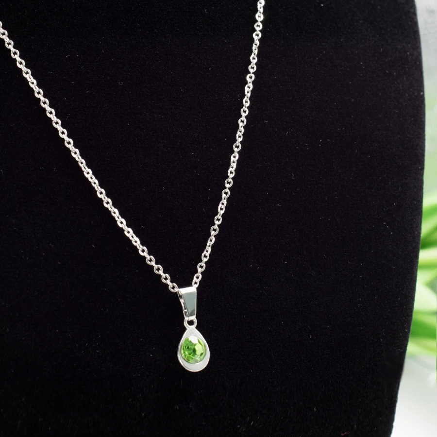 

water drop birthstone necklace