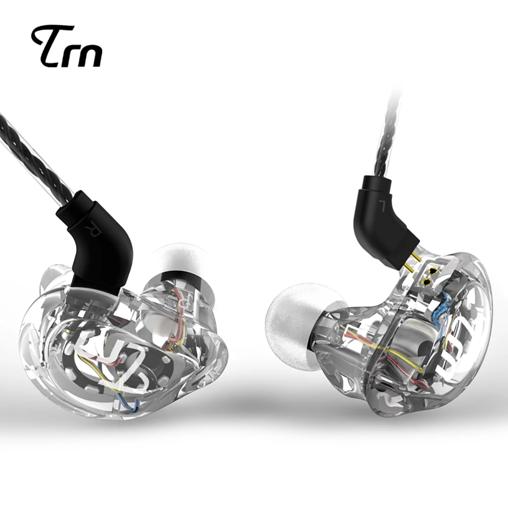 TRN V10 2DD с 2BA Гибридный в ухо наушники диджея HIFI монитор для бега гарнитура ушной 2PIN