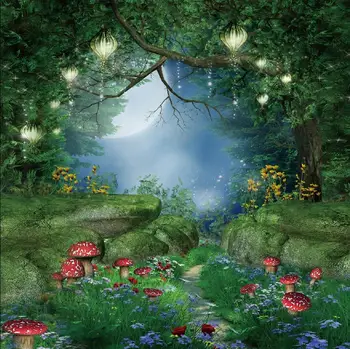 

HUAYI 7x7ft Cartoon Mysterious Forest Background photography Newborn Photo Studio Prop Backdrop XT-5877