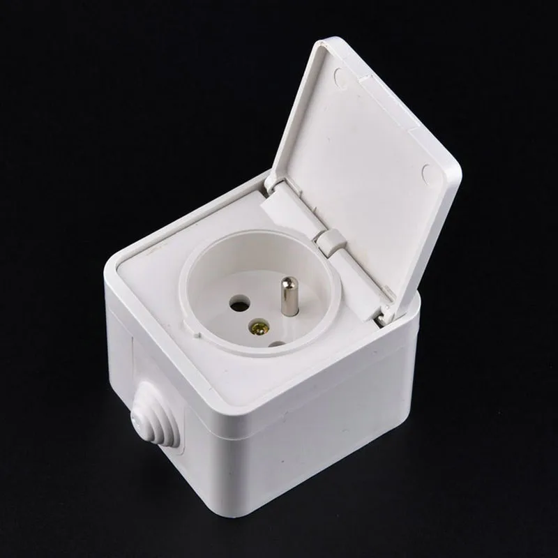 2Pcs IP44 French Waterproof Socket 16A 250V Standard Waterproof Socket, France Dust, Splash