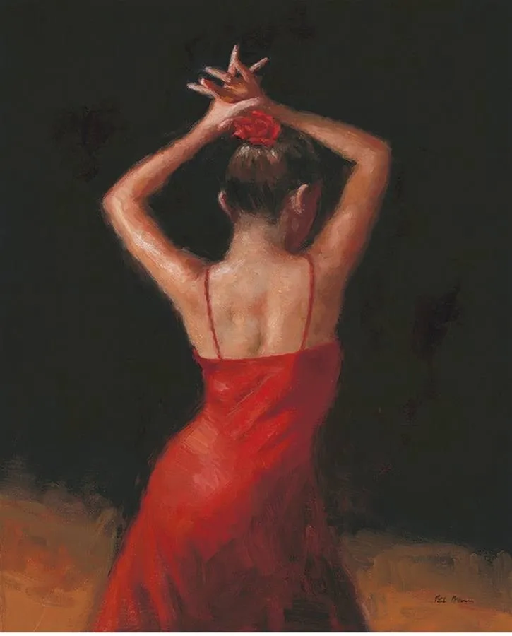 

Oil painting on canvas spanish dancer del Flamenco Hand painted modern art in High quality