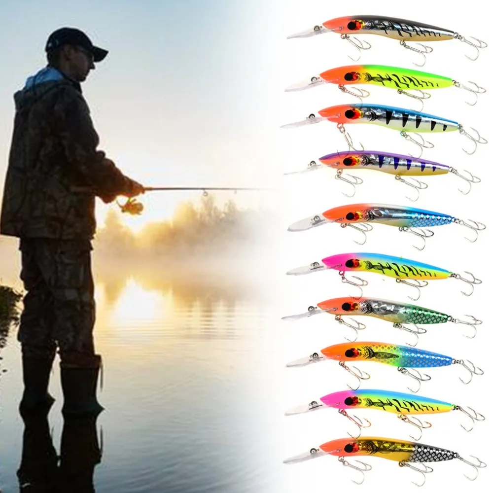 Bright Colorful 16cm 26g Hard Bait Mini Fishing Lures Tackle 3D Fish Eye Hook Color Random Delivery | Спорт и развлечения