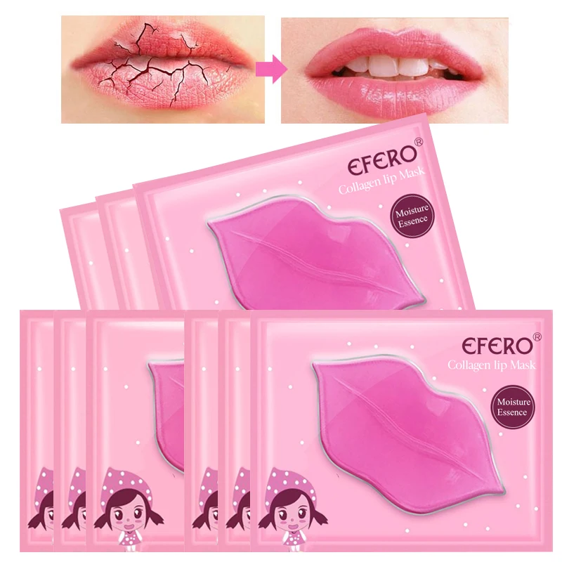 

5PCS EFERO Collagen Lip Mask Pads Patch for Lip Patches Moisturizing Exfoliating Lips Plumper Pump Essentials Lips Care TSLM1