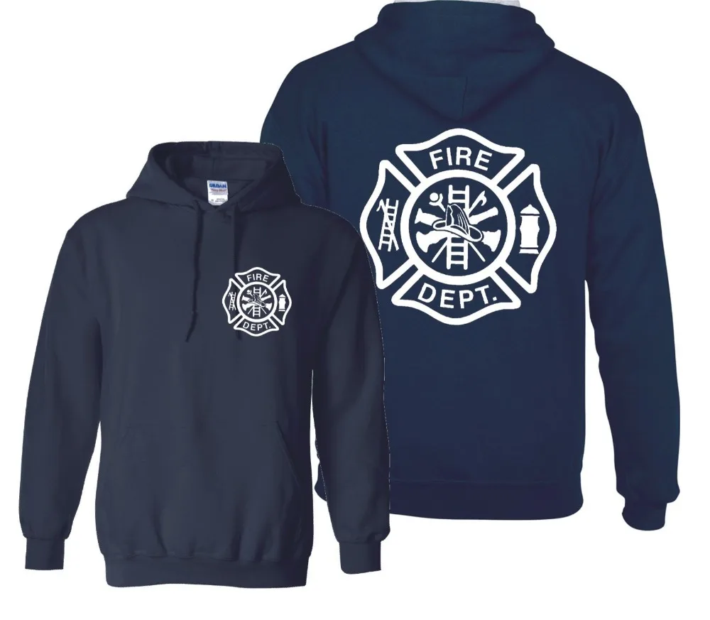 

FIREFIGHTER EMT FIRE DEPARTMENT HOODIE RESCUE USA HOODED SWEATSHIRT