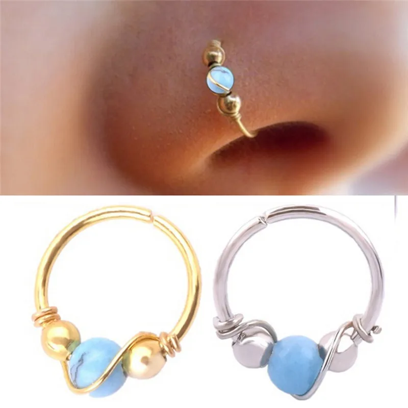 

Hoops Turquoises Septum Clickers Nose Ring Lip Tragus Piercing Helix Piercing Ear Cartilage Surgical Steel