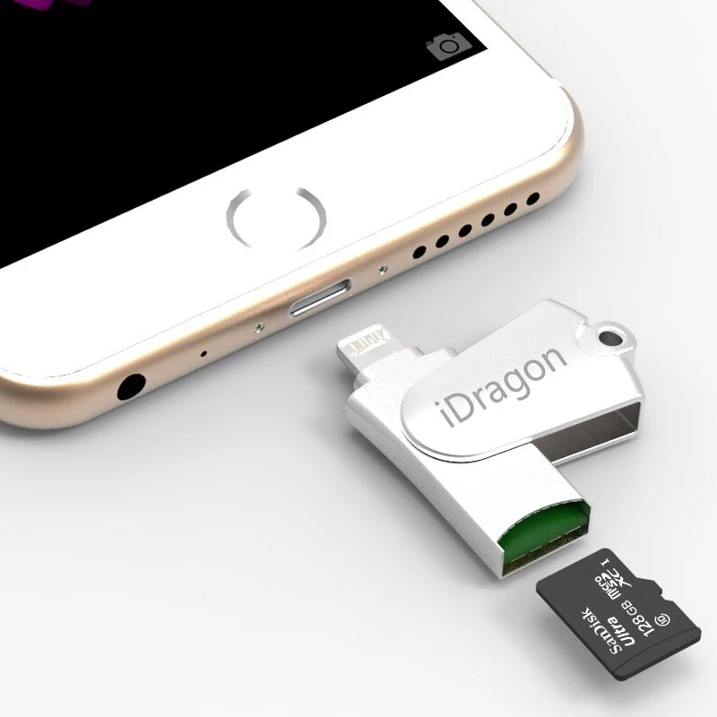 Металлический USB 2,0 все в 1 мульти SD TF кард-ридер для iPhone iPad Mac