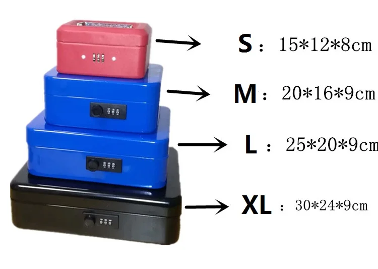 250 мм * 200 мм * 90 мм блокировка паролем маленькие стальные безопасные коробки для хранения содержимое коробки бумаги Копилка карты коробки