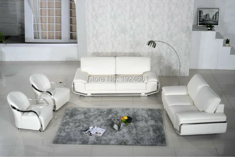 Us 2500 0 2019 New Armchair European Style Set No Sofas For Living Room Bean Bag Chair Real Leather Modern Design Steel Frame White Sofa In