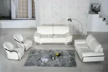 2016 New Armchair European Style Set No Sofas For Living Room Bean Bag Chair Real Leather Modern Design Steel Frame 1123 Sofa