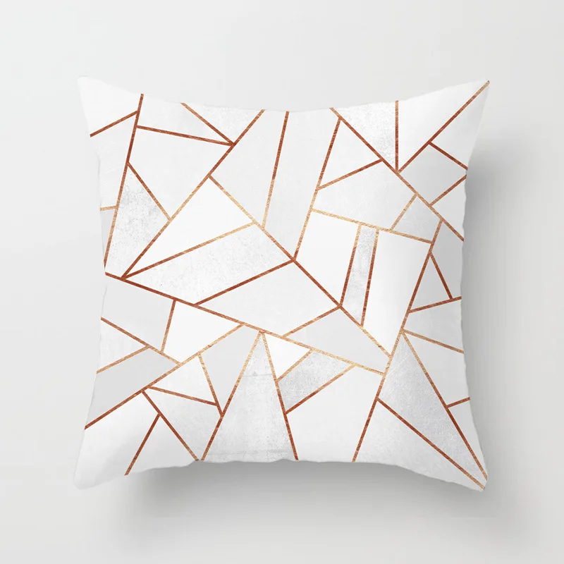 Наволочка с геометрическим узором в скандинавском стиле с бронзовыми диванами, декоративные подушки на заказ, наволочка для гостиной, подушки для дивана