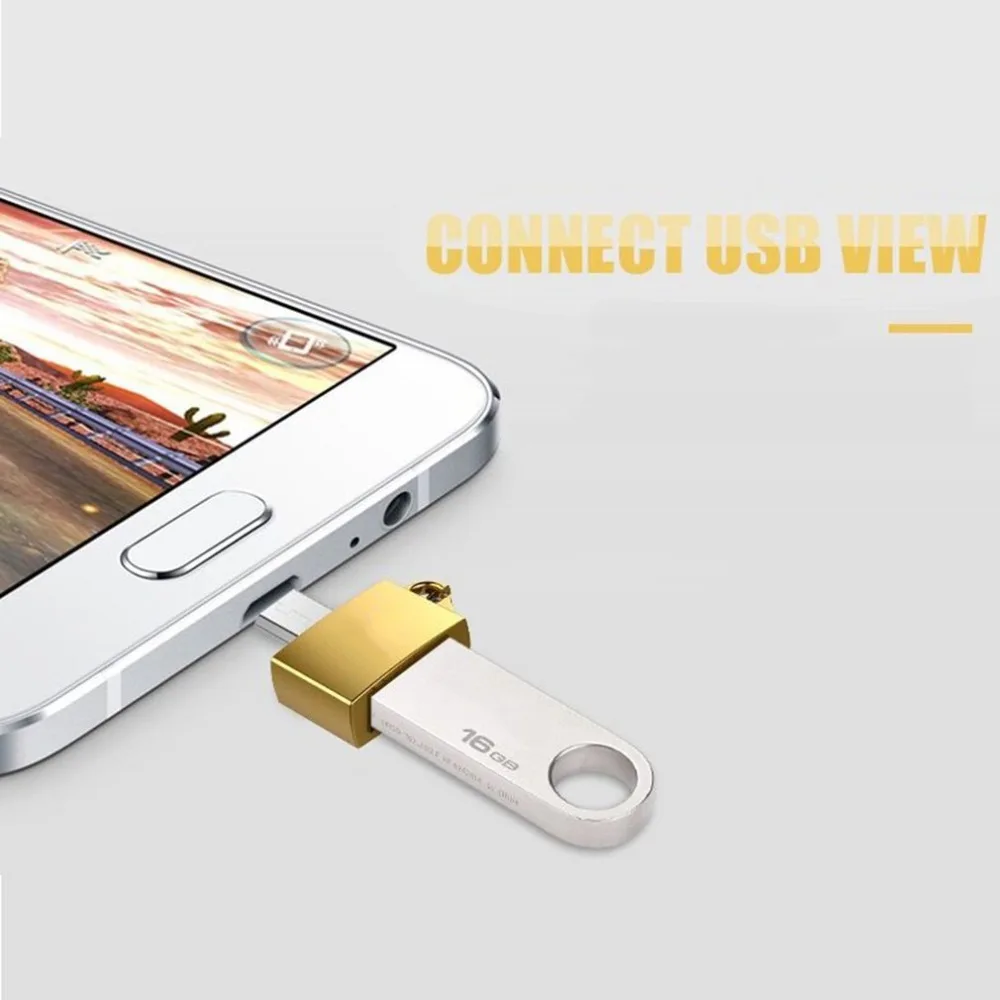 Ультра портативный металлический type-C/Micro USB к USB 2,0 OTG адаптер для Android устройства с брелоком кольцо держатель простой дизайн Прямая поставка