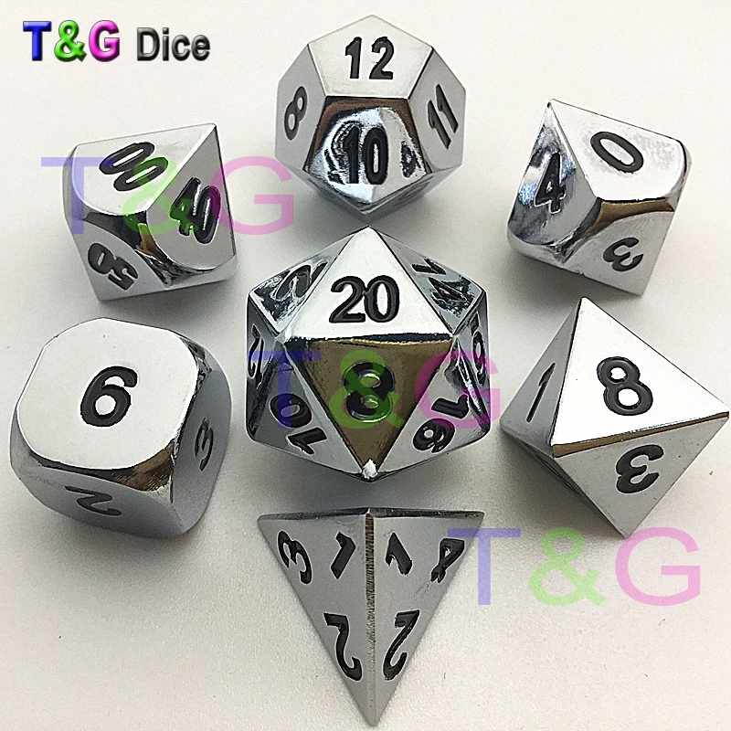 Calidad superior nuevo Metal 7 juego de Dados d4 d6 d8 d10 d % d12 d20 para juego de Rpg Dados juegos de mesa y mazmorras dragón dados Calidad superior nuevo Metal 7 juego de Dados d4 d6 d8 d10 d % d12 d20 para juego de Rpg Dados juegos de mesa y mazmorras dragón dados
