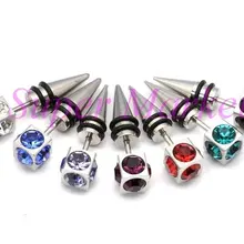 Кристалл полностью серьга 7 цветов 6 мм модное ювелирное ушное кольцо 316L нержавеющая сталь черное уплотнительное кольцо рекламный подарок