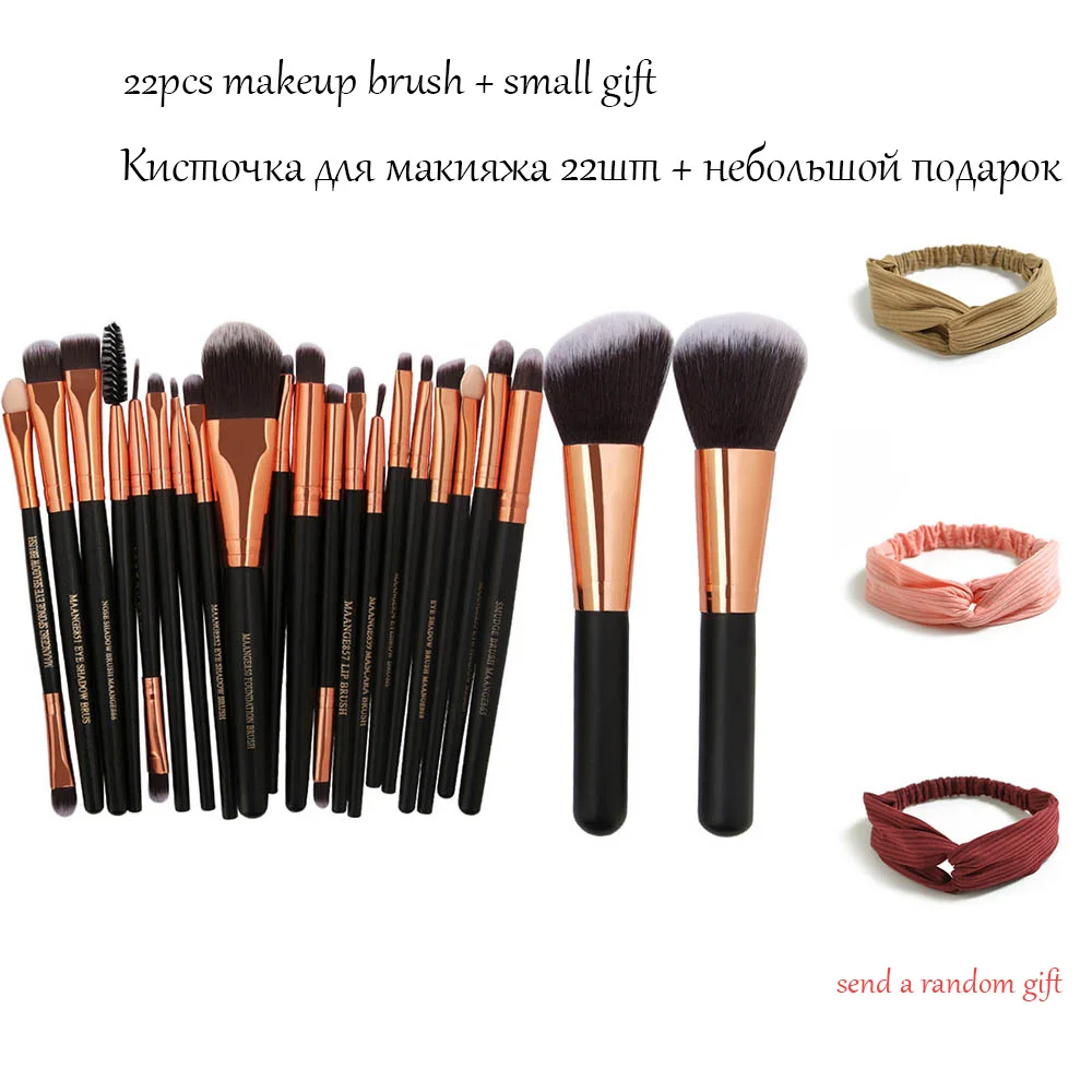 

22Pcs Beauty Makeup Brushes Cosmetic Foundation Powder Blush Eye Shadow Lip Blend Make Up Brush Tool Kit Maquiagem