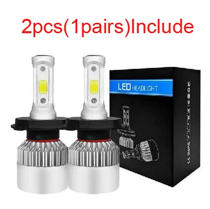 Car Light H4 H7 H1 COB LED Headlight Bulbs H11 H13 12V 9005 9006 H3 HB4 100W 12000LM Car LED lamp Fog Light 6500K DC12v 24v - Испускаемый цвет: 2 Or 3Sides