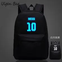 Messi 10 # Logo Adolescents École Sacs À Dos pour garçons Nuit-lumineux Barcelone voyage sacs Sac D’école Sacs à Bandoulière Cadeau pour Enfants