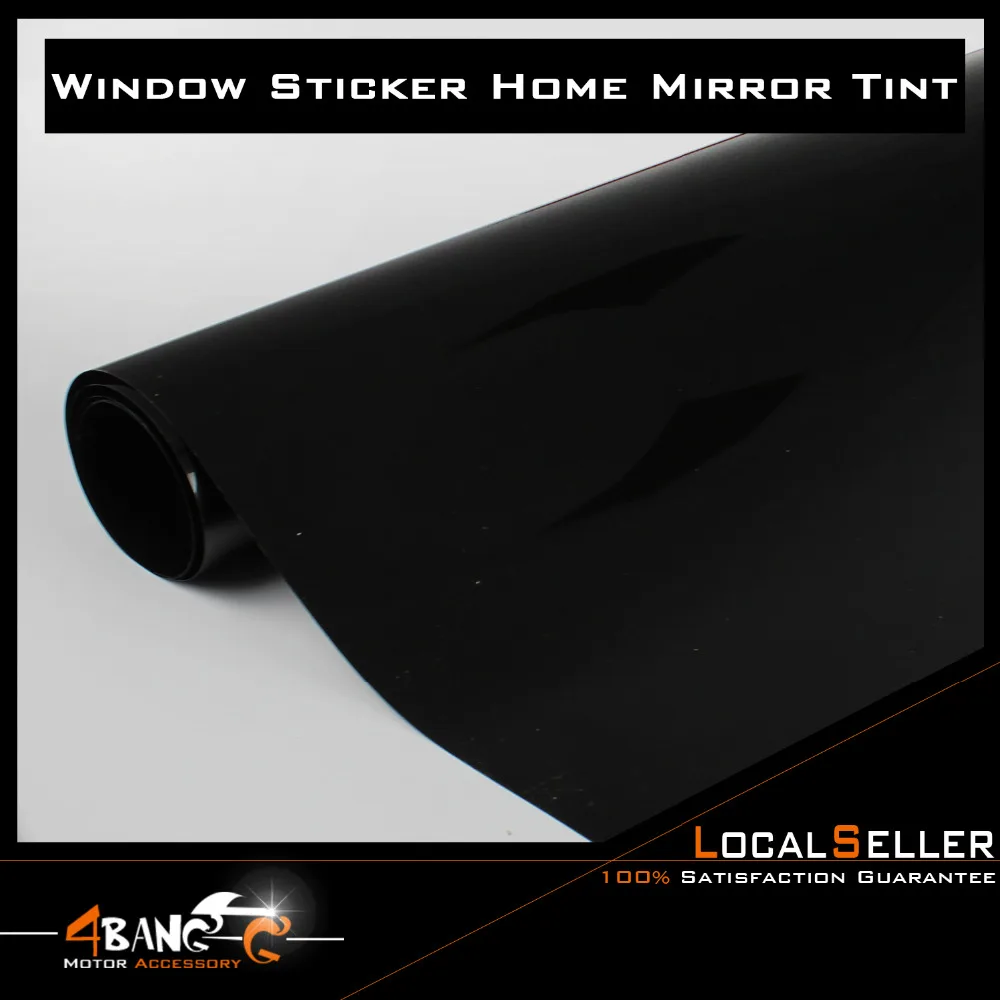 

50cm wide Black Car Window One Way Reflective UV-proof Mirror Window Film Insulation Film Tint Self Adhesive Sticky Sticker