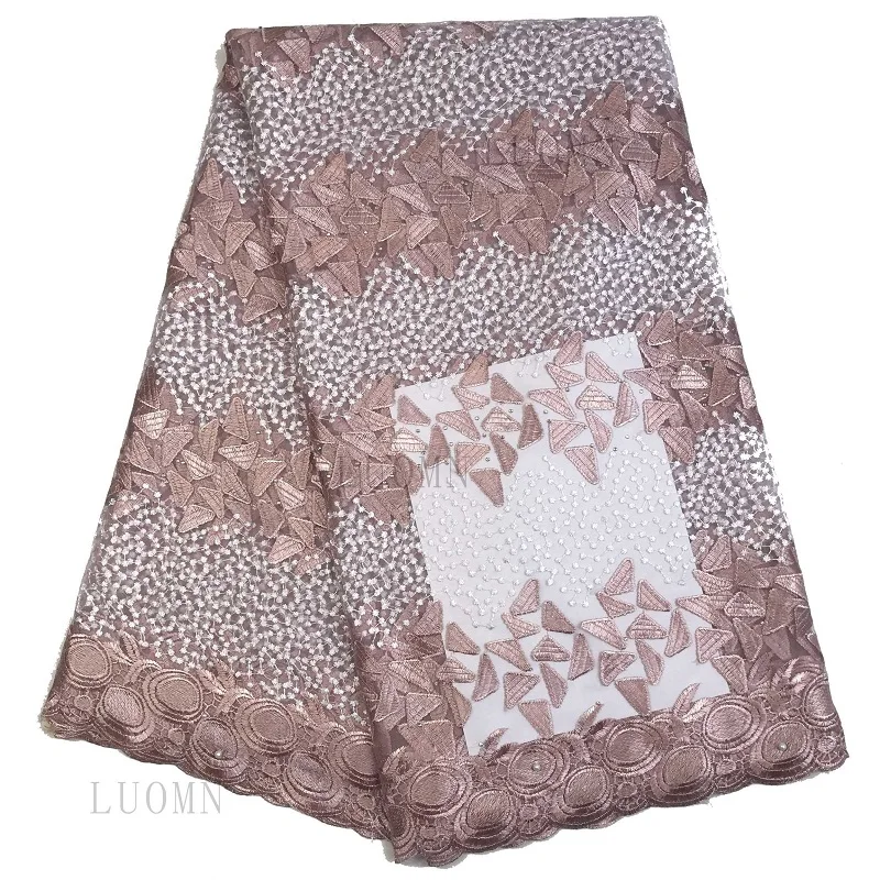 

gold african lace fabric 2019 high quality lace french mesh fabric beaded stones nigerian swiss lace fabrics for dress 0