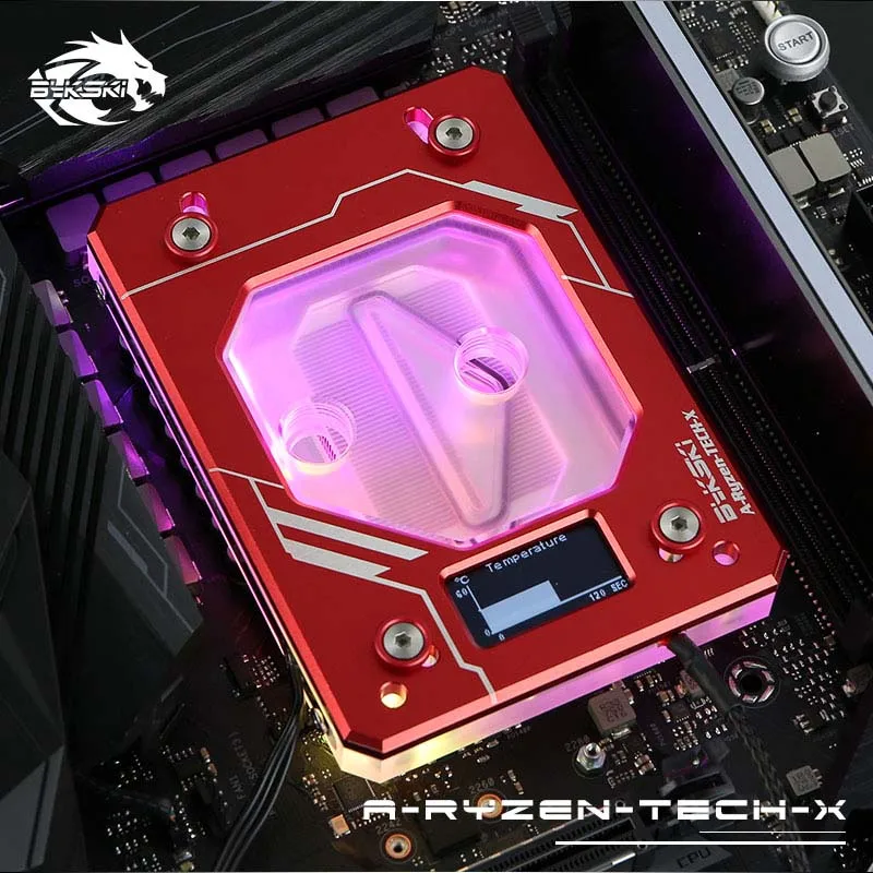 Bykski cpu водоблок для AMD AM3/AM4+ X399 цифровой дисплей термометр RGB(12 В)/RBW(5 В)/NoLED охладитель воды жидкостного охлаждения