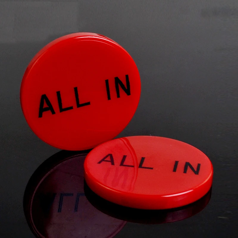 

2pcs/set Red Circular ALL IN Dealer Currency Stud ALLIN Code Carving Button