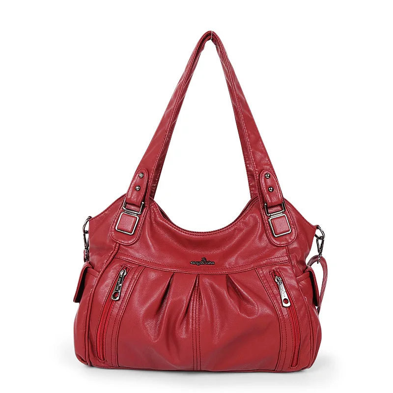 

CGMANA Handbags Women Bags Designer 2018 Famous Brand Washed Soft Leather Bags Luxury Handbags High Quality Women shoulder Bags