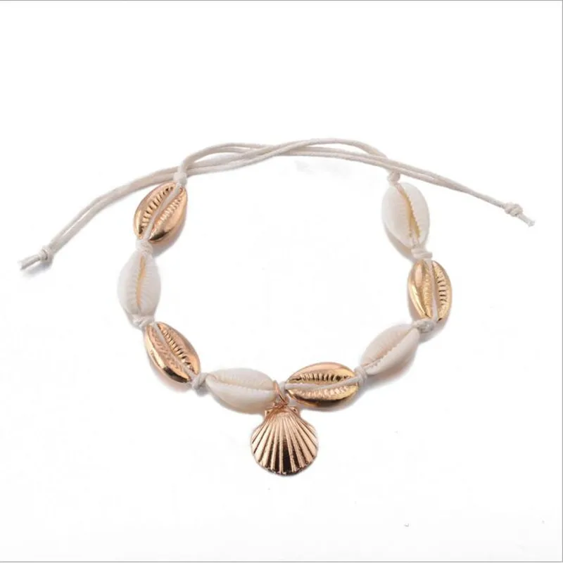 Anklets for Women Shell Foot Jewelry Summer Beach Barefoot Bracelet Ankle on Leg Female Strap Bohemian Accessories | Украшения и