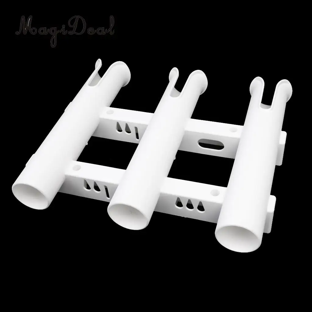 MagiDeal Marine Canoe Kayak Boat Fishing PP 3 Pole Rod Holder Tube Mount Bracket Rack Pliers Storage for Water Rowing Boat Acce