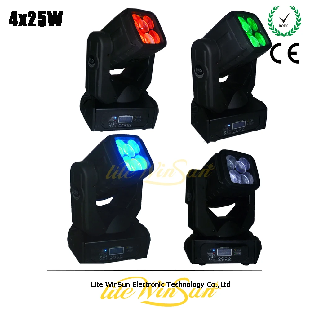 

Litewinsune High Power 25W*4 LEDs Super Beam Wash Moving Light LED Mini DMX