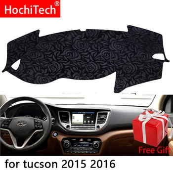 

Rose Pattern Non-slip Dashmat Dash Mat Dashboard Cover Pad Carpet Car Sticker for Hyundai Tucson 3rd 2016 2017 2018 Car Styling