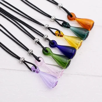 

Diffuser Perfume Refillable Coloured handmade Essential Oil Aromatherapy Bottle drop Pendant Necklace 70cm cord length finished