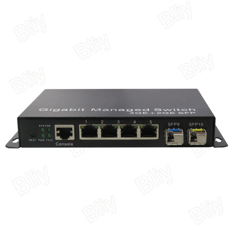 Bliy smart switch managment маленький настольный управляемым media converter с 2 sfp порт и 4 Ethernet порты Ethernet FTTH