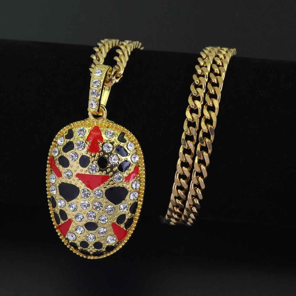 Buy New Men's Iced Out Face Pendant Necklace Jewelry