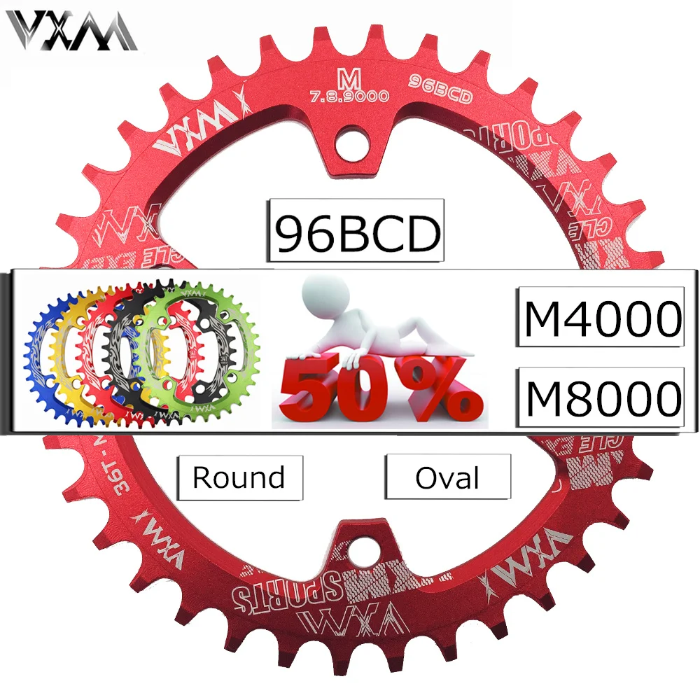 Beste VXM 96BCD Fiets Kettingblad 30 t 32 t 34 t 36 t 38 t Smalle Brede ronde Ovale Cyclus Chainwheel Fiets Cirkel Crankstel Plaat Fiets Onderdelen