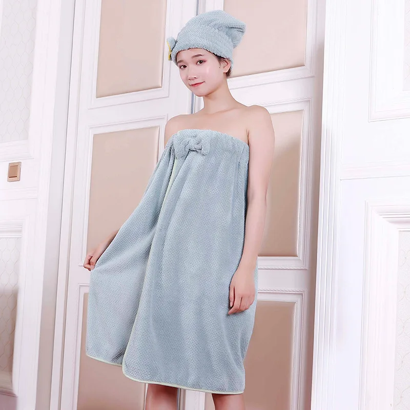 

New Cute Bow Bath Towel Set 1pcs Bath Towel 1pcs Dry Hair Cap Super Absorbent