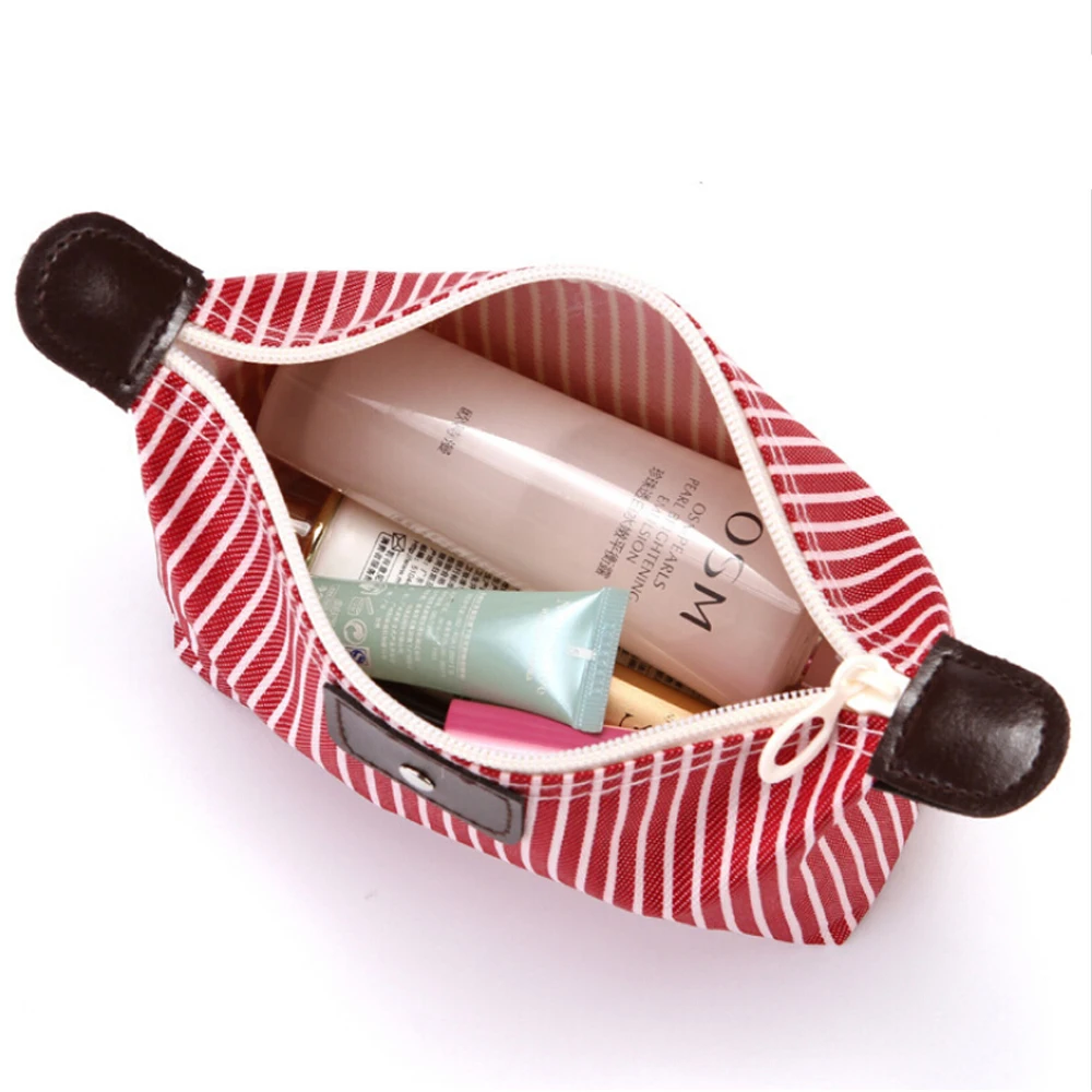 Женская модная сумка для макияжа многофункциональная Повседневная дорожная сумка-клатч в полоску