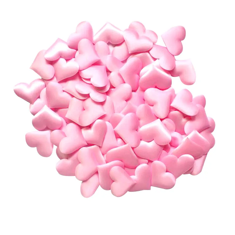 100 шт. ткань сердце диаметр 3,2x3,2 см конфетти для свадебной вечеринки украшение стола день рождения декоративные принадлежности - Цвет: pink