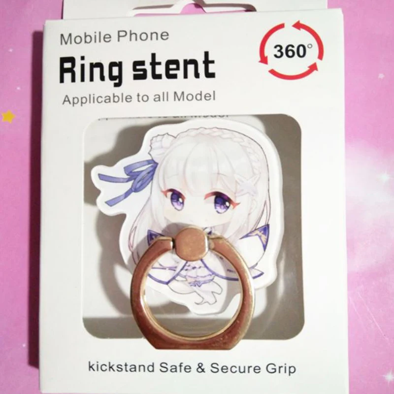 

1 Pc Universal Anime Life in a different world from zero Phone Holder Phone Stand 360 Degree Acrylic Ring Stent Figure Toy