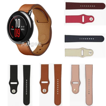 

Unisex Fashion Leather Watch Band Strap for Xiaomi Huami Amazfit PACE Replacement Wrist band strap Elegant leather Bracelet 22mm