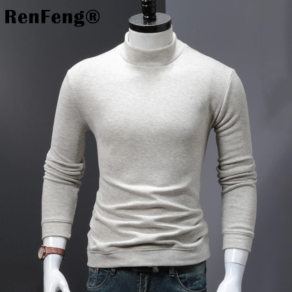 sweatshirts men t-shirt plus velvet thickening t shirt mens turtleneck winter clothes 2018 pullover male long sleeve tshirts  (7)