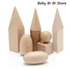 1Set Wooden Geometric Solids 3-D Shapes Montessori Learning Resources for School Home 1