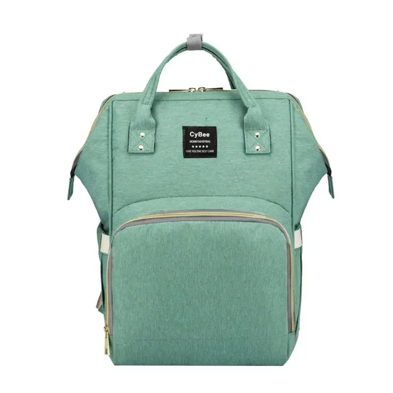 Многофункциональная сумка для подгузников для мам, водонепроницаемая сумка для детских подгузников, сумка для подгузников для мам, сумка для подгузников, сумка для путешествий, Большой Вместительный рюкзак на молнии - Цвет: Зеленый