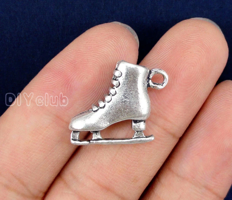 de patín de hielo de plata tibetana colgantes 3D de patines de 20x17x6mm, 25 uds.|charm pendant|charms antiqueskate charm - AliExpress