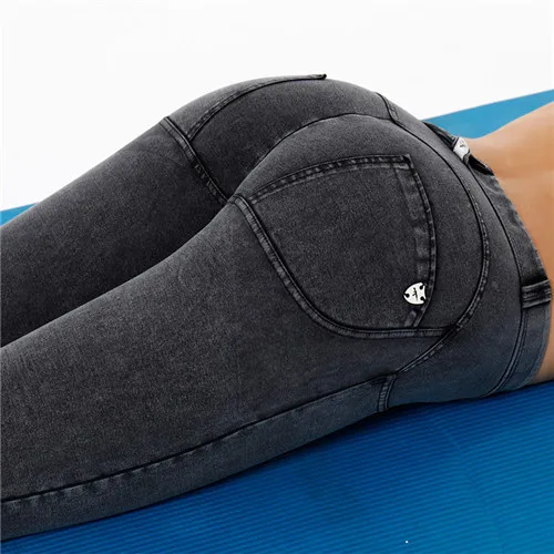 LIBERJOG женские облегающие джинсы с заниженной талией, сексуальные джинсовые узкие брюки, фитнес-брюки, плюс размер, повседневные тонкие женские выбеленные джинсы - Цвет: Gray jeans