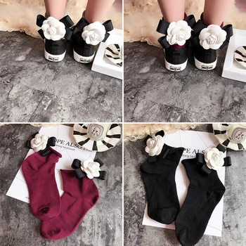 

SP&CITY 2017 Popular Fashion Design Cotton Short Rose Bow Socks Women Unique Harajuku Cool Thin Summer Socks Low Flower Socks