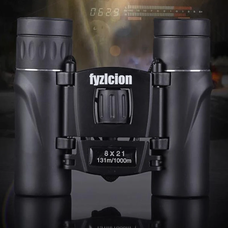 Vision Long Range Folding HD Powerful Mini profesionales telescope Binoculars  8x21 Compact Zoom   Binoculars for kids
