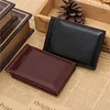 Hot Sale Fashion Men's Leather Money Clip Wallet With Magnet Hasp Credit Card Cash Holder Business Short Designer Purse For Male 2