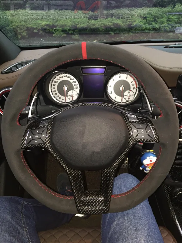 Отделка рулевого колеса из углеродного волокна для Mercedes Benz A CLA C E CLS SLK SL W176 W204 W117 W212