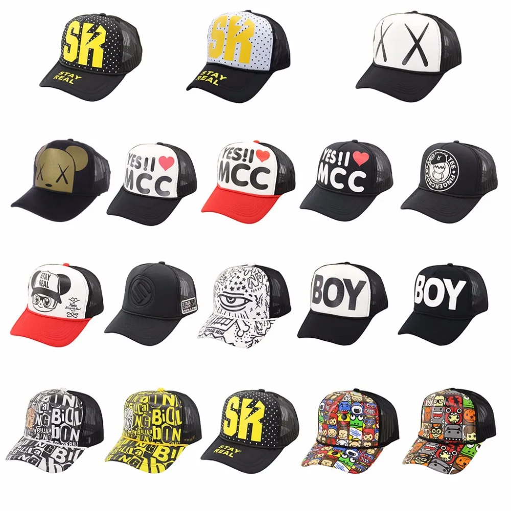 

Women Men Hip Hop Cartoon Print Curved Baseball Cap Mesh Snapback Hat Adjustable