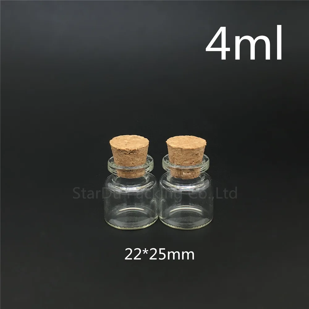 

Free Shipping 50pcs 4ml Small Cute Mini Cork Stopper Glass Bottles Vials Jars Containers 4cc Small Wishing Bottle With Cork